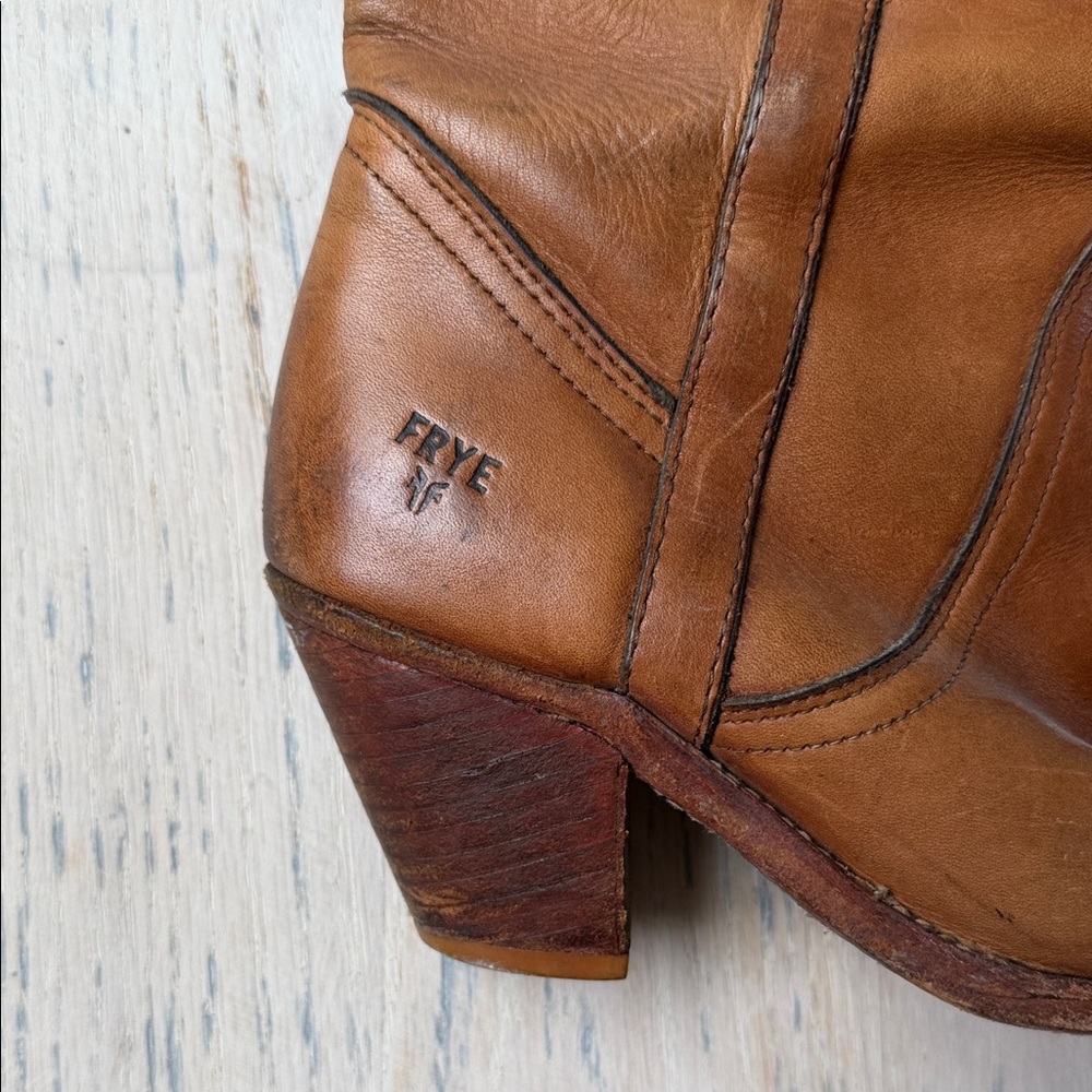 Frye Tan Leather Heeled Boots - Picture 2 of 11